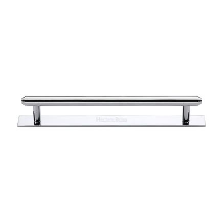 Heritage Brass Cabinet Pull Step Design with Plate 160mm CTC Polished Chrome Finish