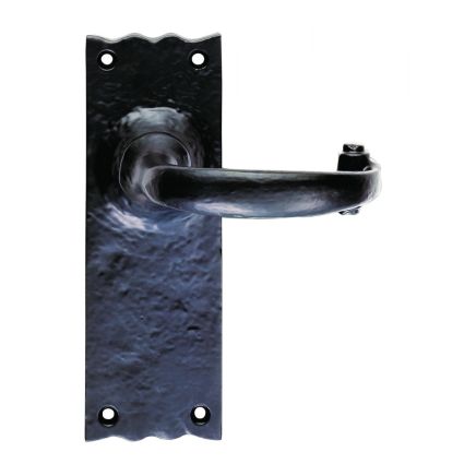 Traditional Lever On Latch Backplate - Black Antique