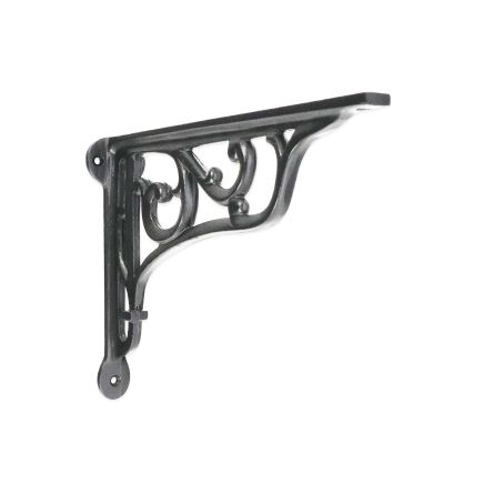 Edwardian Scroll Shelf Bracket Black (Sold in Pairs)
