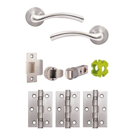 Jigtech Solar Passage Door Pack Satin Chrome - JTB71200