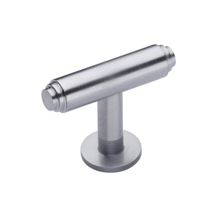 Heritage Brass Cabinet Knob Stepped T-Bar Design with Rose 45mm Satin Chrome finish