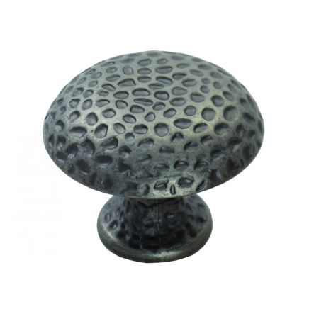 Hammered Finish Knob 32mm - Antique Steel