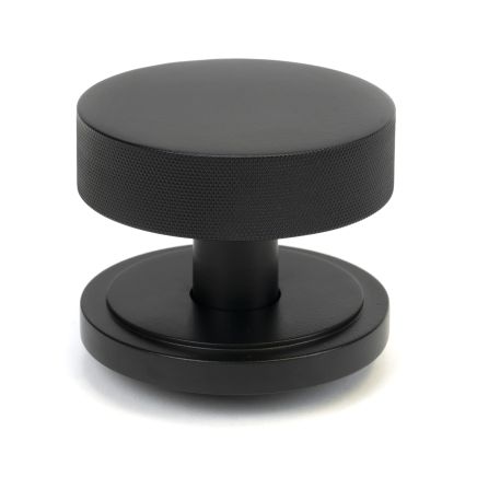 Matt Black Brompton Centre Door Knob (Art Deco)