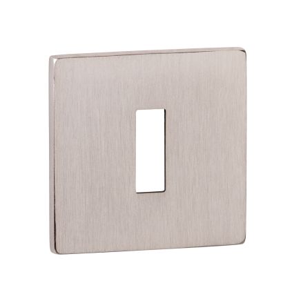Tupai Rapido 5S Line Key Escutcheons on 5mm Slimline Square Rose - Pearl Nickel (Pair)