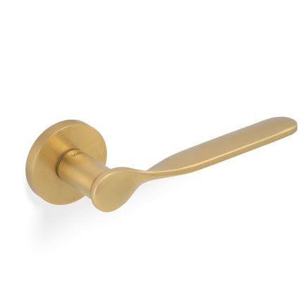 Valli Perkins&Will Lever on Round Rosette - Satin Brass PVD