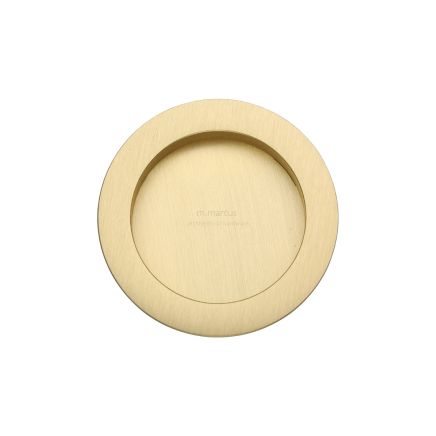 SLD Round Flush Pull Pair Satin Brass