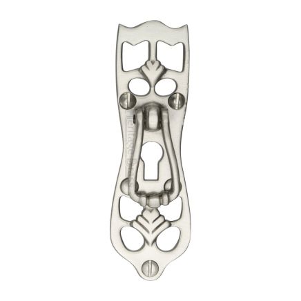 Heritage Brass Cabinet Pull Ornate Design Satin Nickel Finish