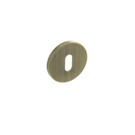 Millhouse Brass Key Escutcheons on 5mm Slimline Round Rose - Yester Bronze (Pair)