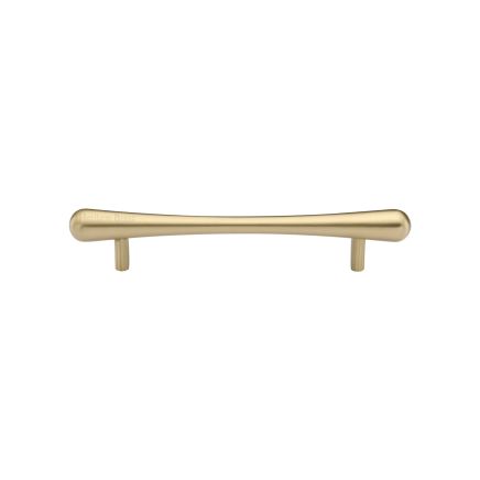Heritage Brass Cabinet Pull T-Bar Raindrop Design 128mm CTC Satin Brass Finish