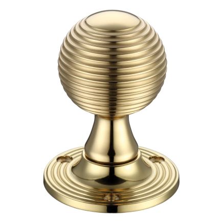 Zoo Hardware Queen Anne Mortice Knob Furniture 60mm Rose dia. - Polished Brass