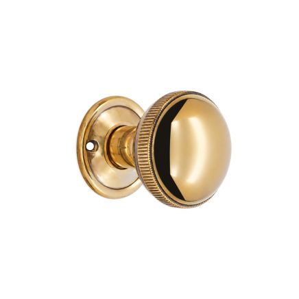 Edwardian Ball Rim/Mortice Door Knob Aged Brass