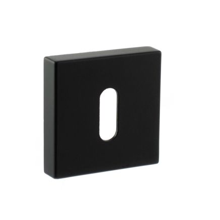 STATUS Key Escutcheons on S4 Square Rose - Matt Black (Pair)