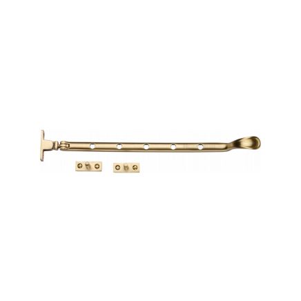 Heritage Brass Casement Window Stay Spoon Pattern 12" Satin Brass finish