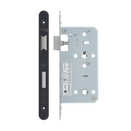 Zoo Hardware 2 Piece - DIN bathroom - 78mm c/c - backset 55mm - radius - Black