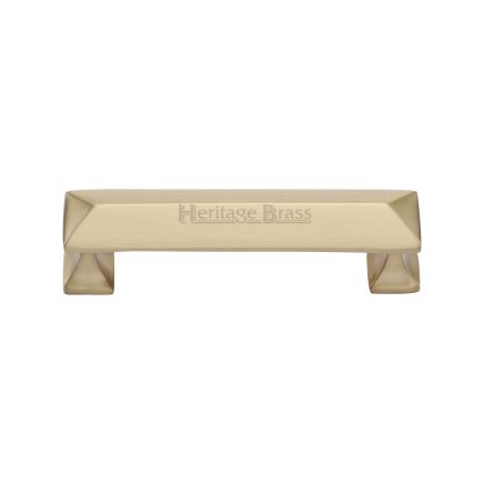 Heritage Brass Cabinet Pull Pyramid Design 96mm CTC Satin Brass Finish