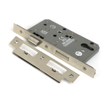 Polished Nickel Euro Din Sash Lock - 60mm Backset/72mm Centre