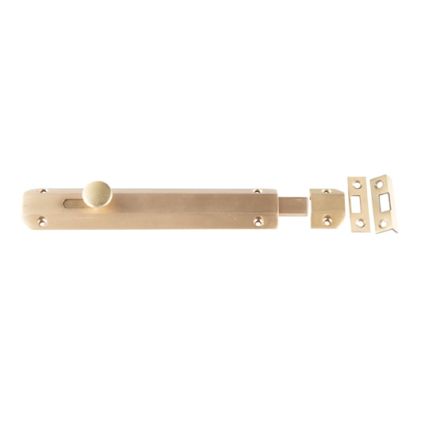 Jedo Architectural Slide Door Bolts 200x35mm Satin Brass - By Frelan Hardware - JV169SB