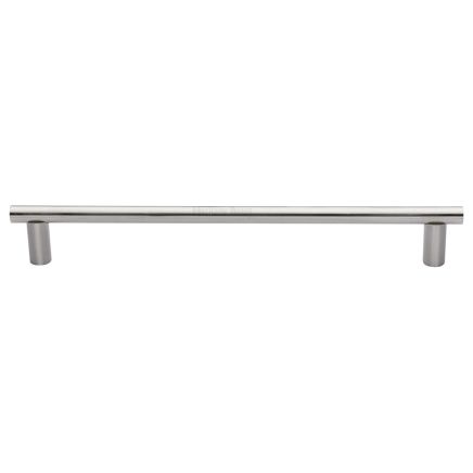 Heritage Brass Door Pull Handle Round Bar Design 489mm Satin Nickel Finish