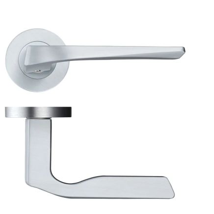Zoo Hardware Lyra lever on round rose - Satin Chrome