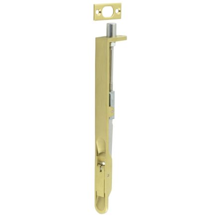 Lever Action Flushbolts Radiused Forend 203x20mm Satin Brass - By Frelan Hardware - JSS51RSB