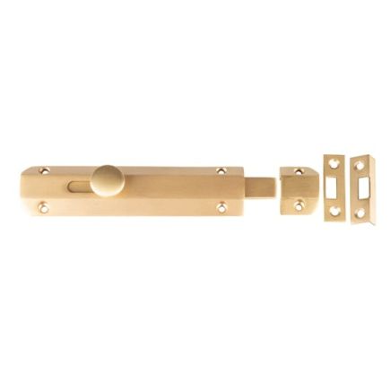 Jedo Architectural Slide Door Bolts 150x35mm Satin Brass - By Frelan Hardware - JV168SB