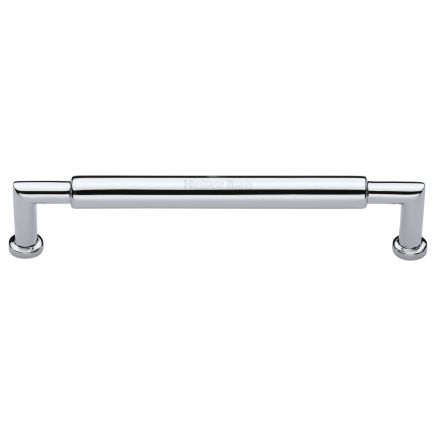 Heritage Brass Cabinet Pull Bauhaus Round Design 254mm CTC Polished Chrome Finish