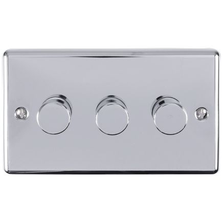 Eurolite Enhance Decorative 3 Gang Dimmer Polished Chrome