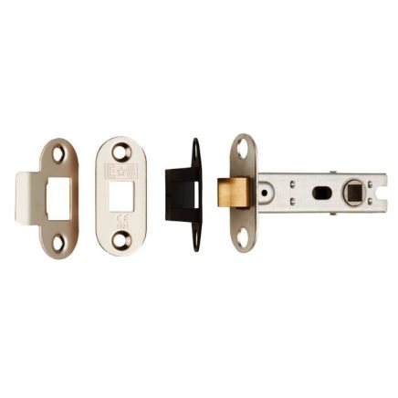 Radius Tubular Latch Bolt Through 76mm - Nickel Plate