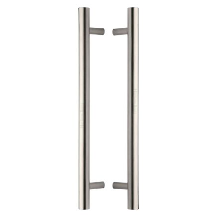 Heritage Brass Back to Back Door Pull Handle Bar Design 457mm Satin Nickel Finish
