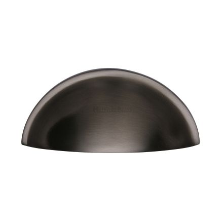 Heritage Brass Drawer Pull Half Moon Design 57mm CTC Matt Bronze Finish