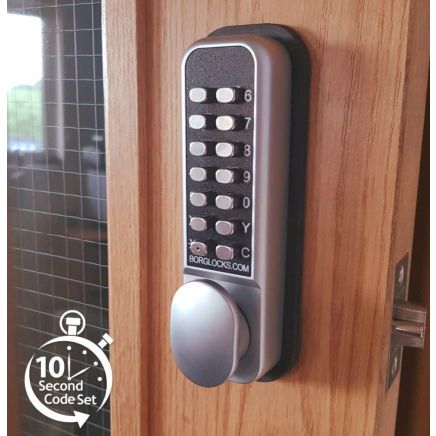 Borg SC BL2201 ECP - Easicode Pro Thumbturn Keypad, Inside Paddle Handle, Optional Holdback, Satin Chrome Finish