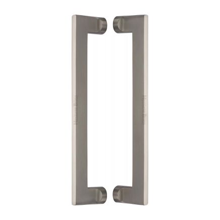 Heritage Brass Back to Back Door Pull Handle Apollo Design 307mm Satin Nickel Finish