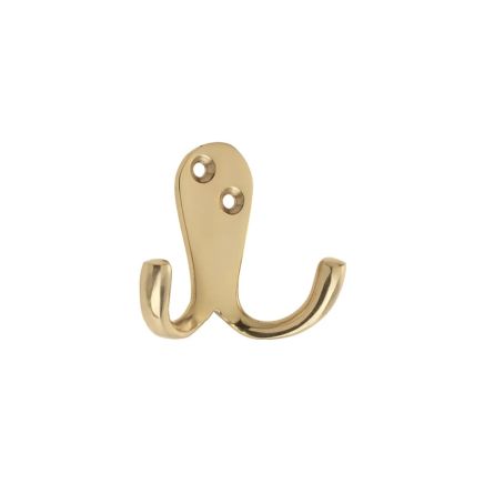 Zoo Hardware Double Robe Hook - Brass