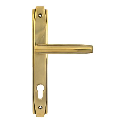 Aged Brass Art Deco Slimline Lever Espag. Lock Set