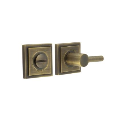 Burlington Easy Turn & Release Square Stepped Rose Antique Brass - By Frelan Hardware - BUR-82AB-152AB