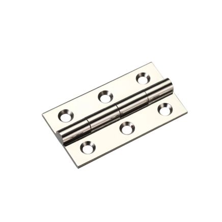 Zoo Hardware Solid drawn brass butt hinge - 50 x 28 x 1.5mm - Polished Nickel