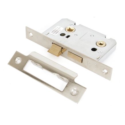 Nickel 2½" Bathroom Mortice Lock