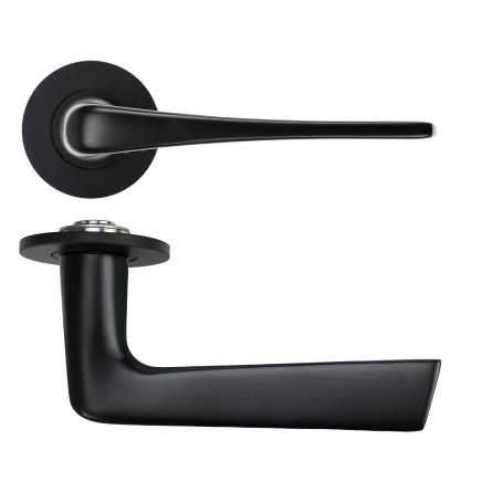 Zoo Hardware Como Lever on 4mm Round Slim Sprung Rose - PVD Black