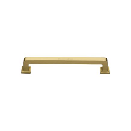 Heritage Brass Cabinet Pull Square Vintage Design 101mm CTC Satin Brass Finish