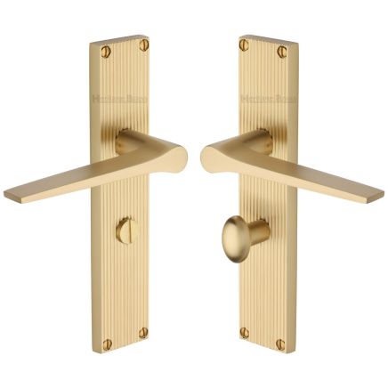 Heritage Brass Gio Reeded Bathroom set Satin Brass finishUK Design Registration Number 6234527