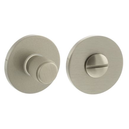 Millhouse Brass Knurled WC Turn and Release on 5mm Slimline Round Rose - Satin Nickel