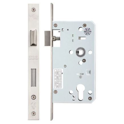 Zoo Hardware Din Euro Sashlock - 72mm c/c Backset 60mm - Single Throw - Stainless Steel