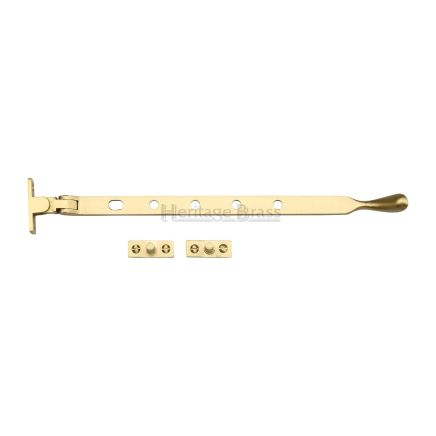 Heritage Brass Casement Window Stay Ball Design 12" Satin Brass finish
