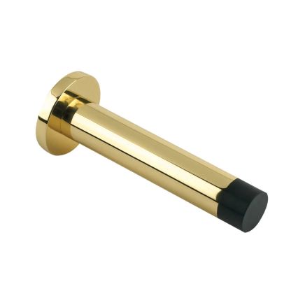 Zoo Hardware Door Stop - Cylinder c/w Rose 80mm - Polished Brass