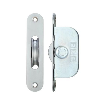 Zoo Hardware Brass Ball Bearing Pulleys - 1 3/4" Radius Forend - Satin Chrome