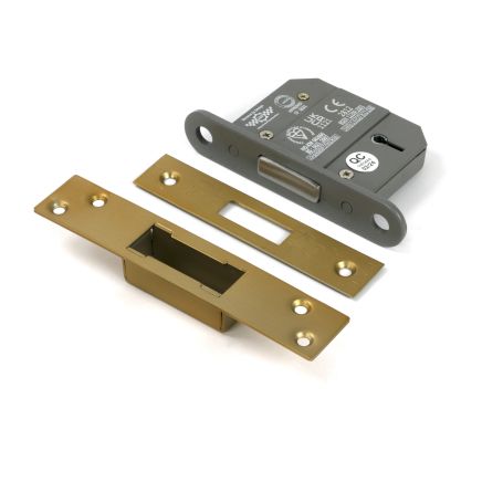 Satin Brass 2½" 5 Lever BS Dead Lock