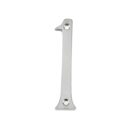 Jedo 75mm Screw Fix Numerals Satin Chrome No. 1 - By Frelan Hardware - JNSC-1