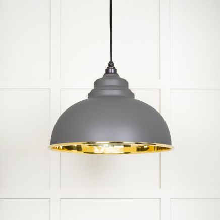 Smooth Brass Harborne Pendant in Bluff