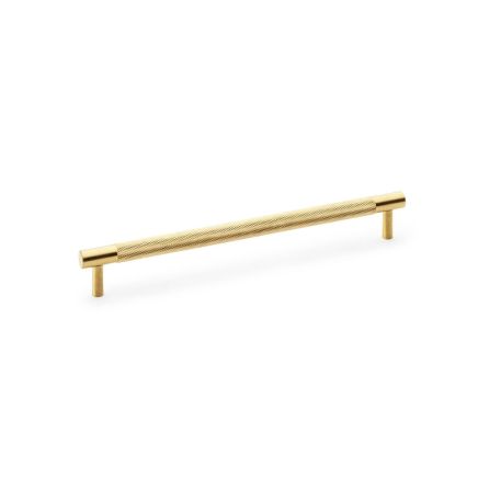 Alexander & Wilks - Brunel Knurled T-Bar Cupboard Handle - Satin Brass PVD - Centres 224mm