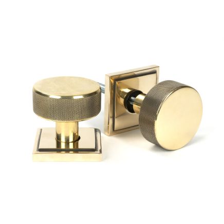 Aged Brass Brompton Mortice/Rim Knob Set (Square)